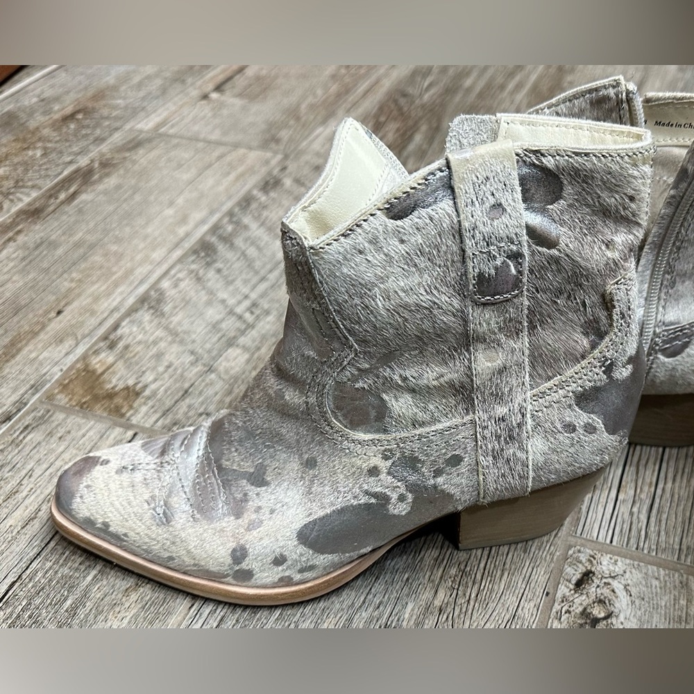 Silver and Faux Fur Ankle Boots